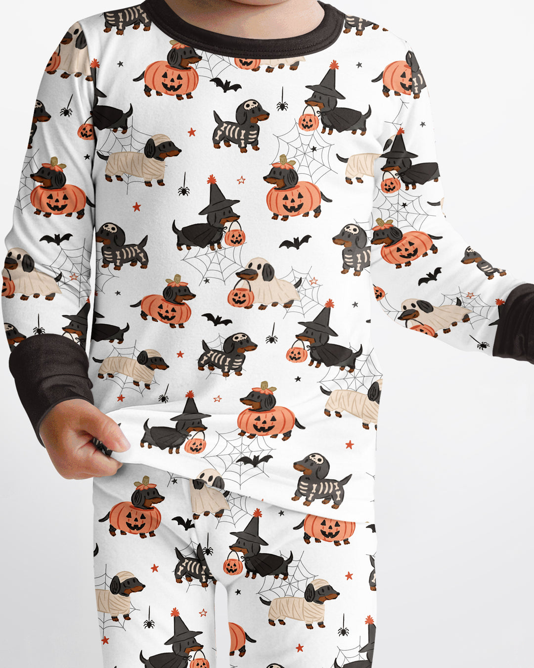 Howl-O-Weenie Dachshund Two Piece Long Sleeve Pajama Set