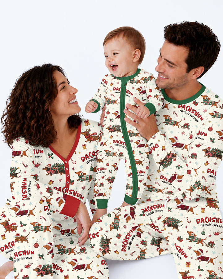 Dachshund Through The Snow Bamboo Men's Pajama Set