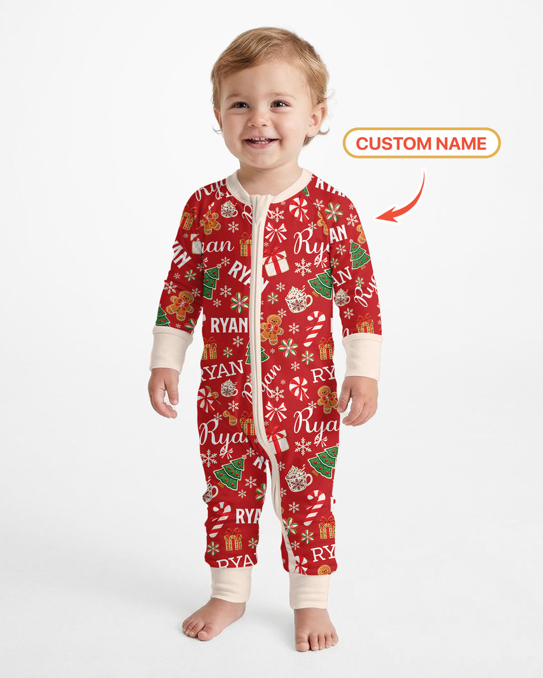 Merry Christmas Custom Name Bamboo Convertible Zippy