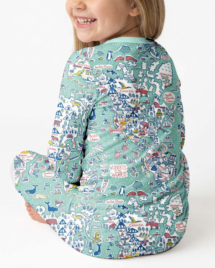 Zweiteiliges Langarm-Pyjama-Set mit Sommerfrüchten