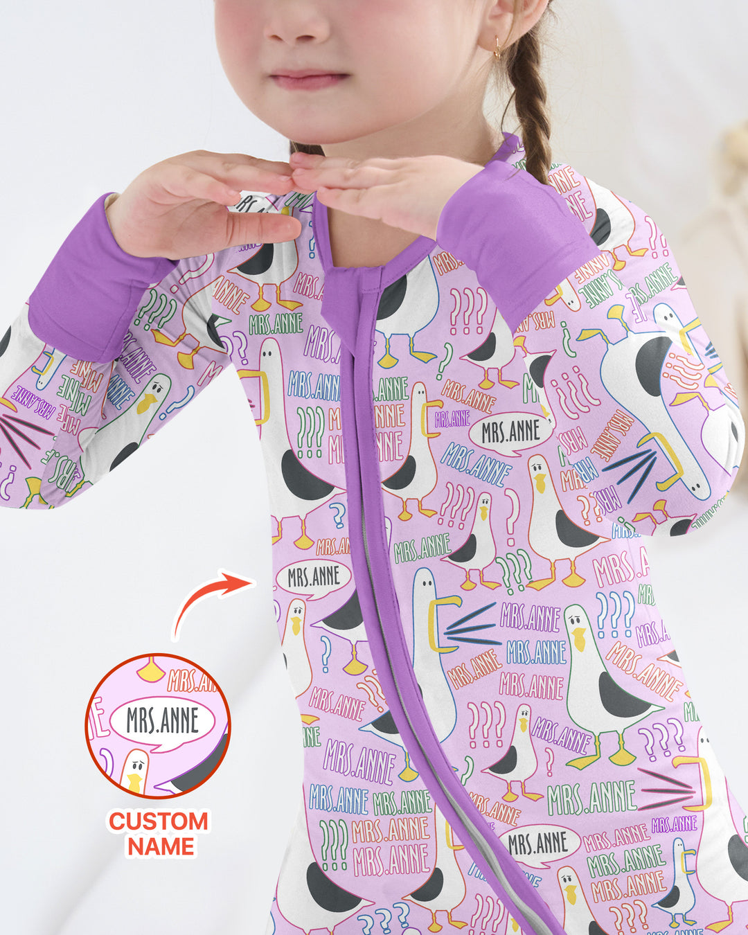 Teacher Teacher Teacher Funny Seagull Bamboo Convertible Zippy