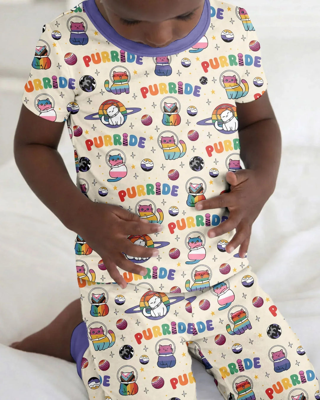 Zweiteiliges, kurzärmliges Pyjama-Set mit Marienkäfern