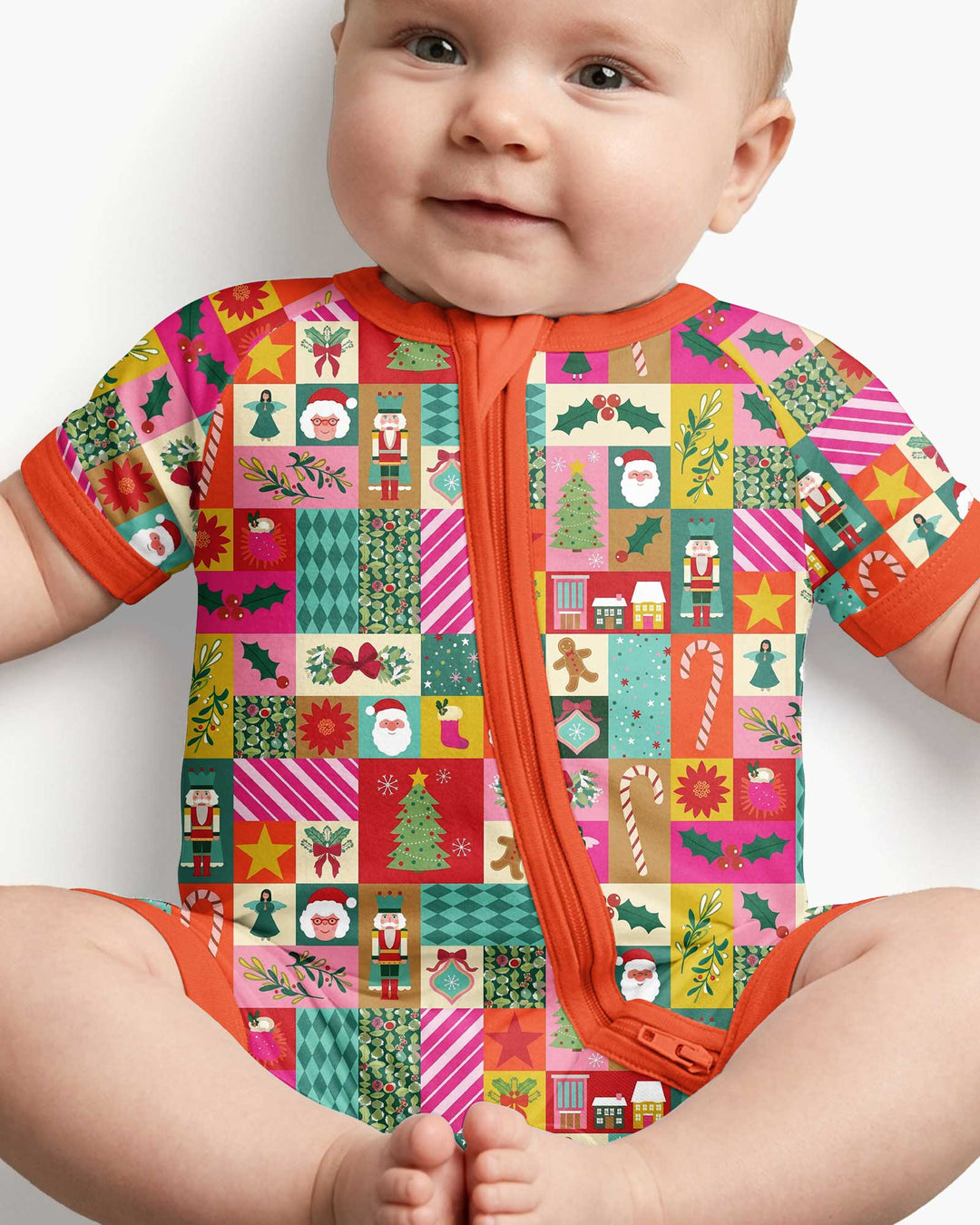 Maximalist Christmas Collage Bamboo Shorty Zippy