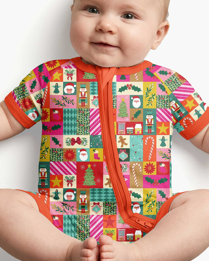 Maximalist Christmas Collage Bamboo Shorty Zippy
