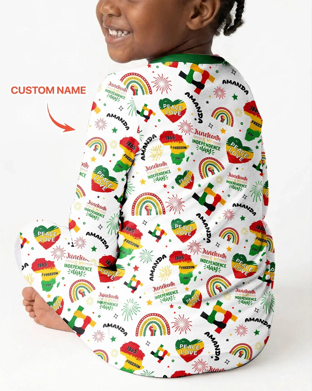 Zweiteiliges Langarm-Pyjama-Set mit Sommerfrüchten