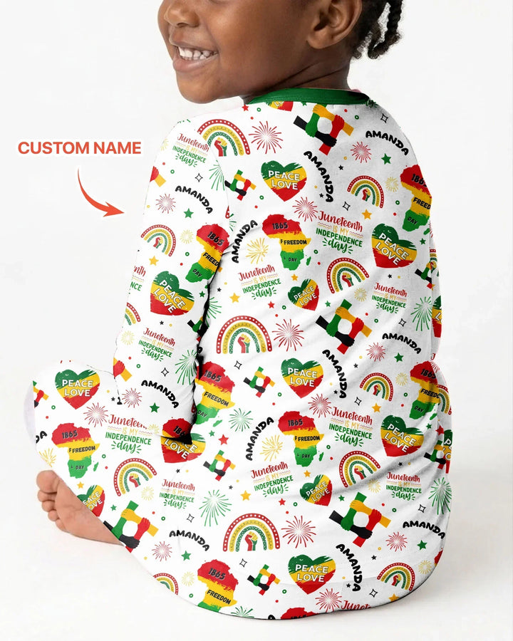 Zweiteiliges Langarm-Pyjama-Set mit Sommerfrüchten