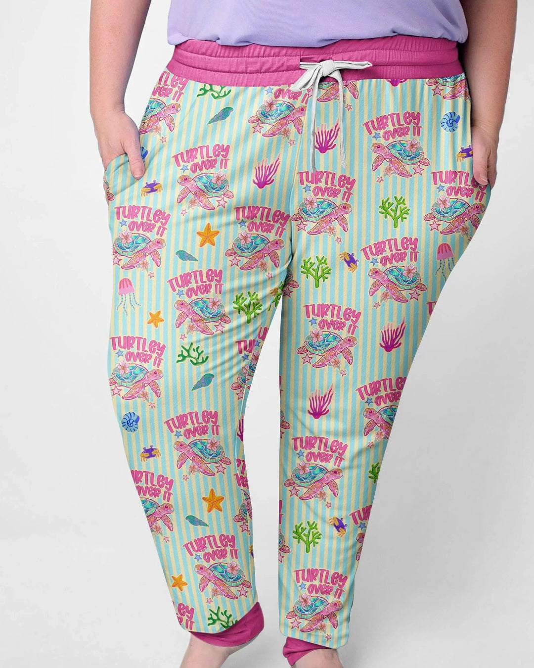 Turtley Over It Passender Familien-Bambus-Damen-Pyjama-Set