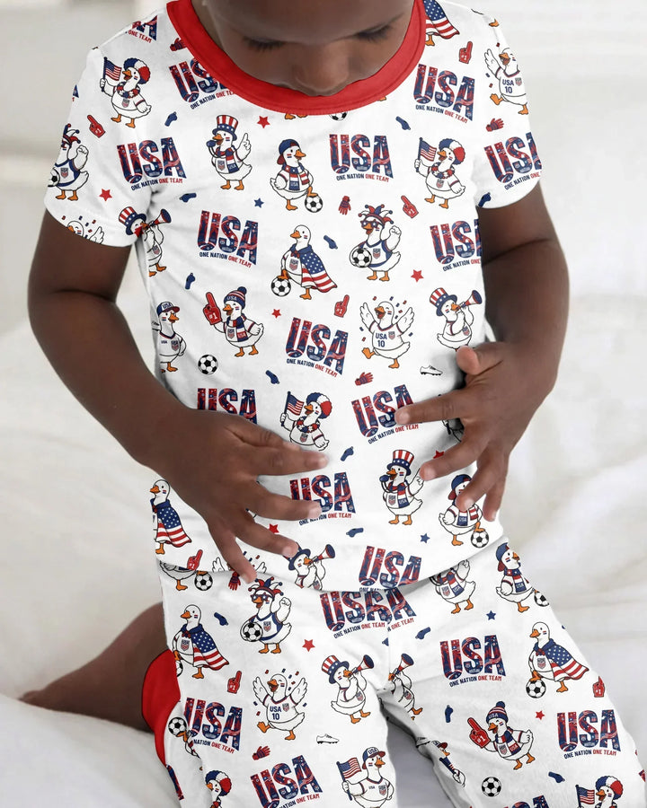 Zweiteiliges, kurzärmliges Pyjama-Set mit Marienkäfern