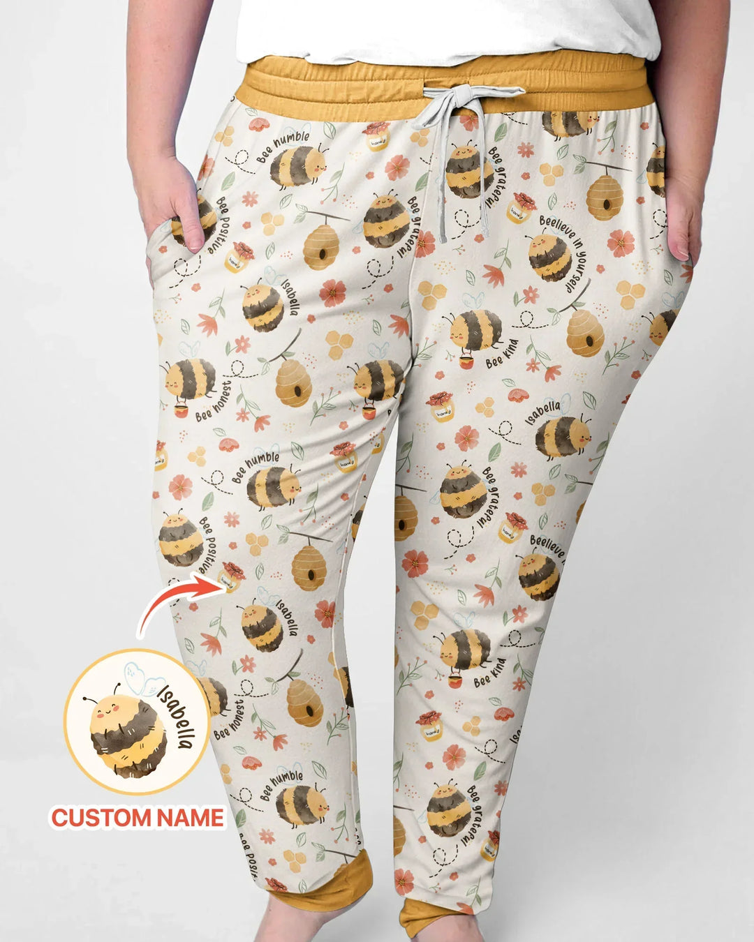 Bienenkind Personalisierter Name Damen-Pyjama-Set aus Bambus