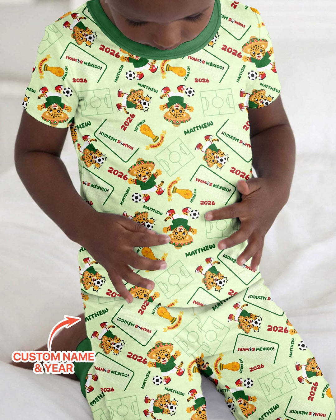 Zweiteiliges, kurzärmliges Pyjama-Set mit Marienkäfern