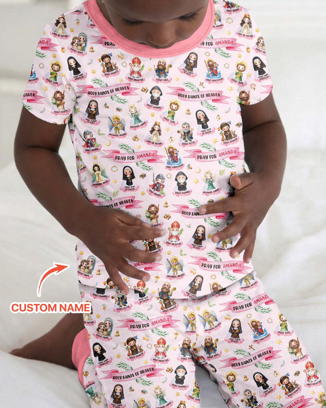 Zweiteiliges, kurzärmliges Pyjama-Set mit Marienkäfern