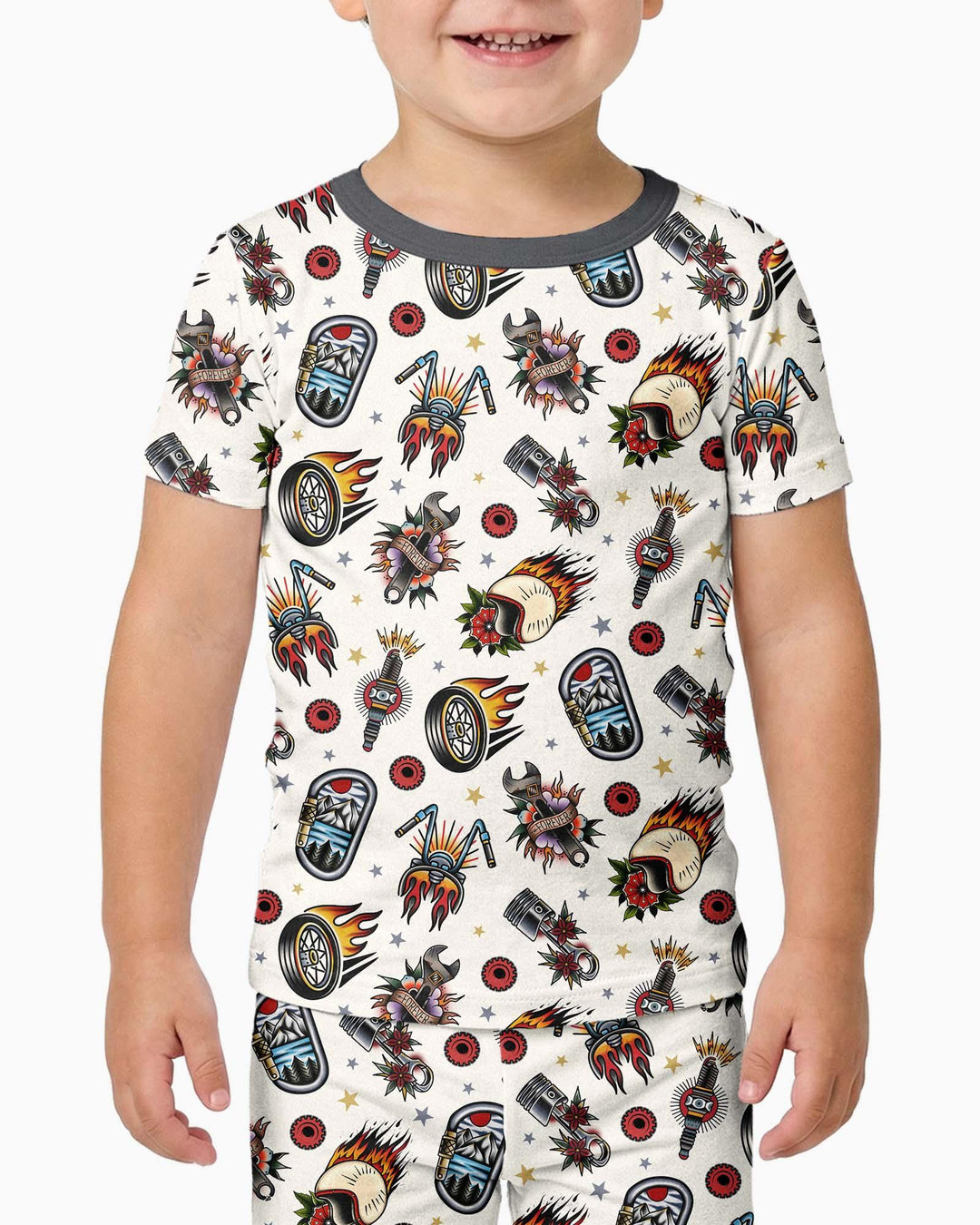 Zweiteiliges, kurzärmliges Pyjama-Set mit Marienkäfern