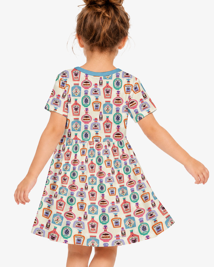 Retro Halloween Potions Bamboo Twirl Dress