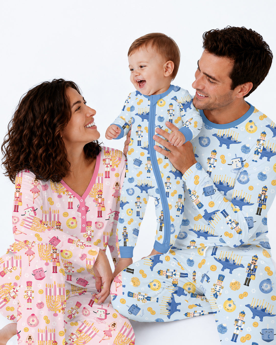 Hanukkah Nutcracker King Family Matching Bamboo Men's Pajama Set
