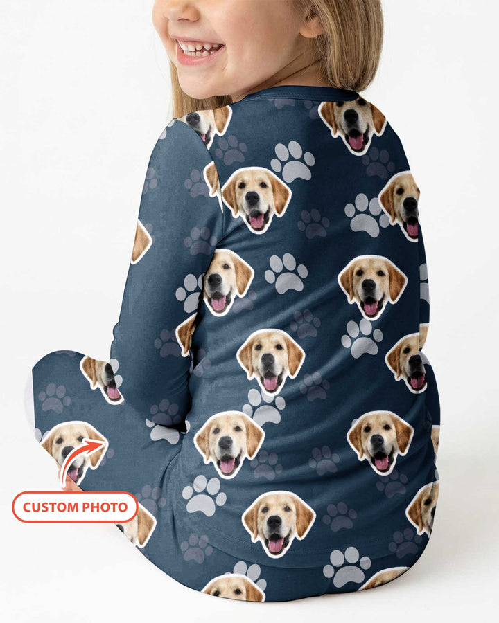 Personalized Dog & Cat Photo Bamboo Two Piece Long Sleeve Pajama Set