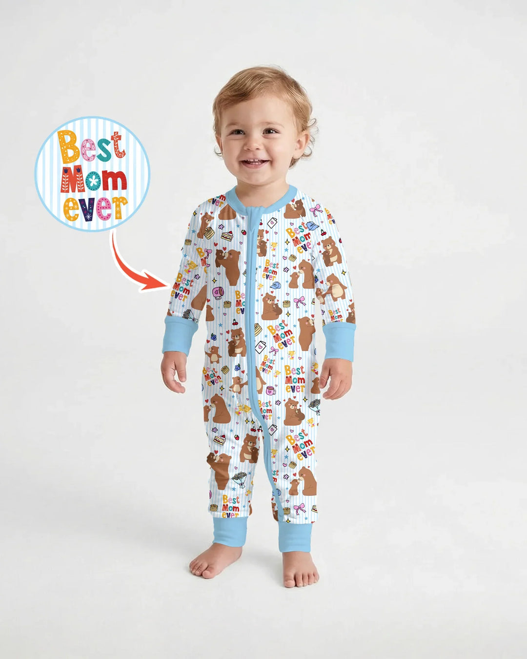 Gerippte Babykleidung mit individuellem Foto - Weich &amp; Skizzenhaft