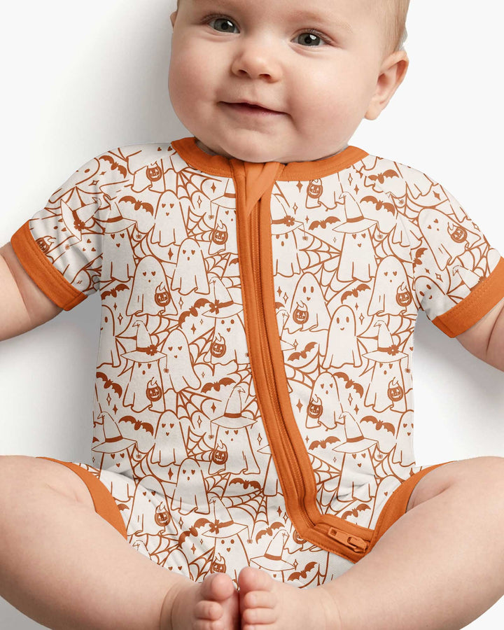 Boo Trick or Treat Ghosts Halloween Bamboo Shorty Zippy