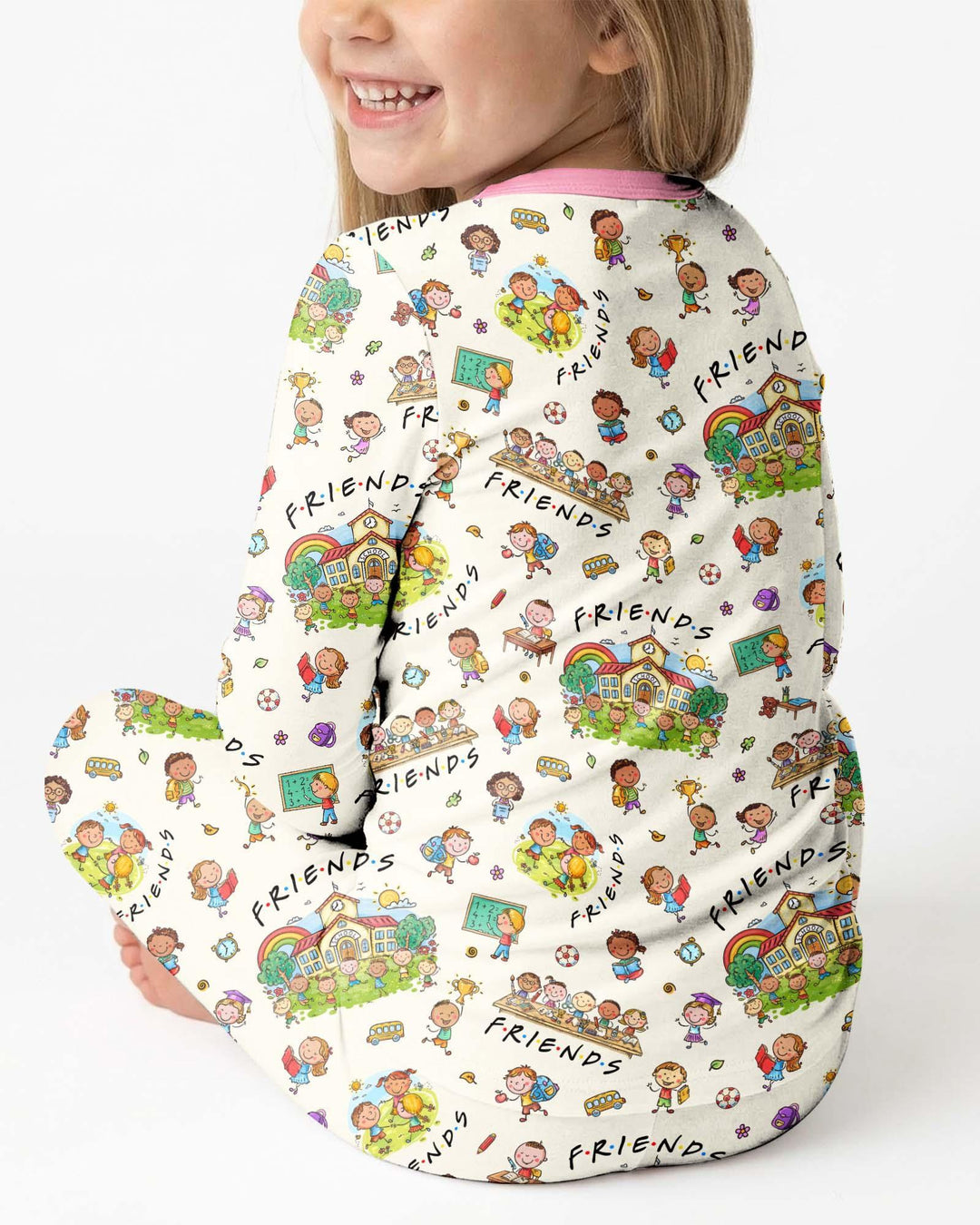 Zweiteiliges Langarm-Pyjama-Set mit Sommerfrüchten