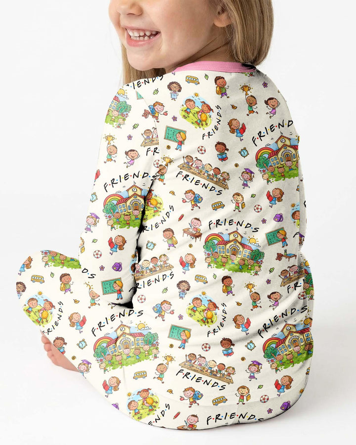 Zweiteiliges Langarm-Pyjama-Set mit Sommerfrüchten