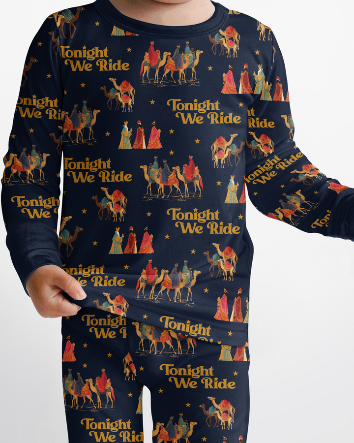 Tonight We Ride Christmas Bamboo Two Piece Long Sleeve Pajama Set