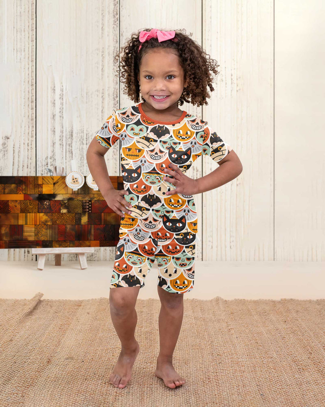 Monster Mash-Up Bamboo Two Piece Short Sleeve Shorts Pajama Set