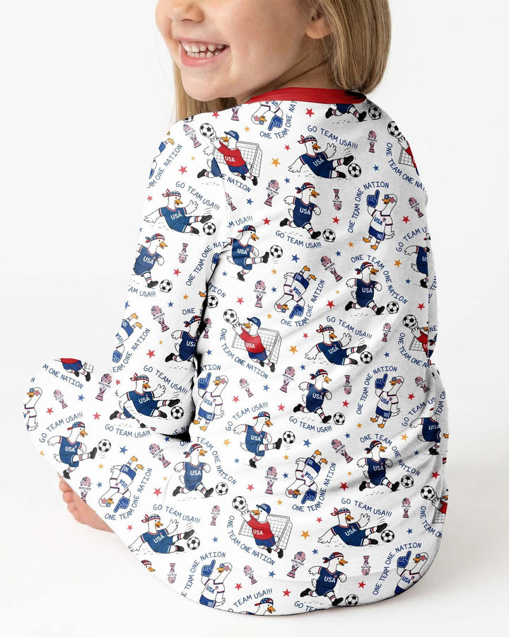 Zweiteiliges Langarm-Pyjama-Set mit Sommerfrüchten