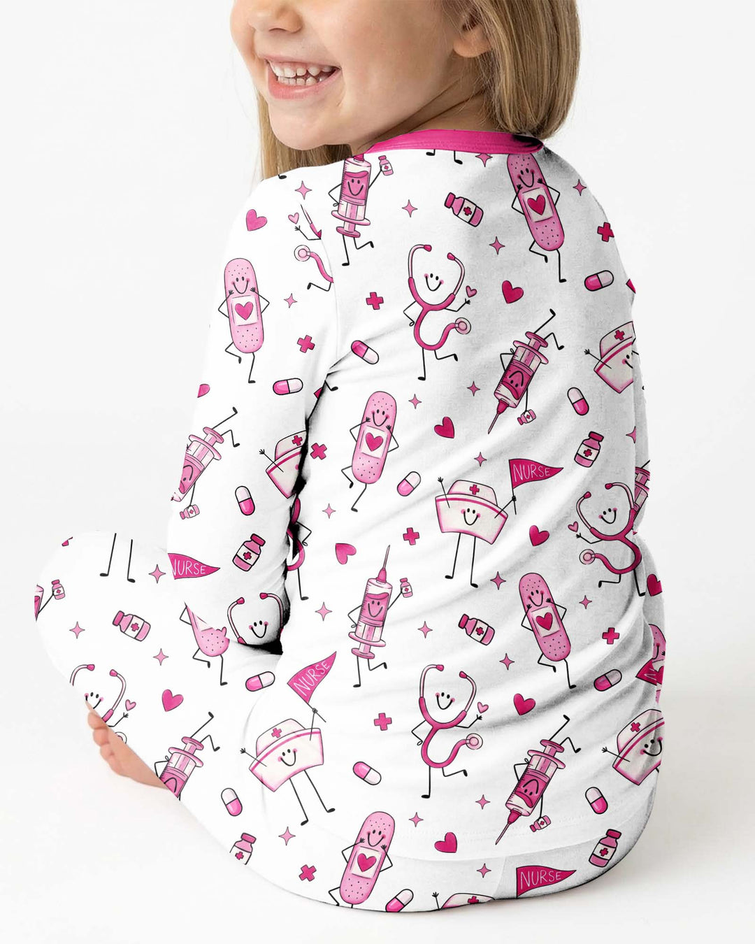 Zweiteiliges Langarm-Pyjama-Set mit Sommerfrüchten
