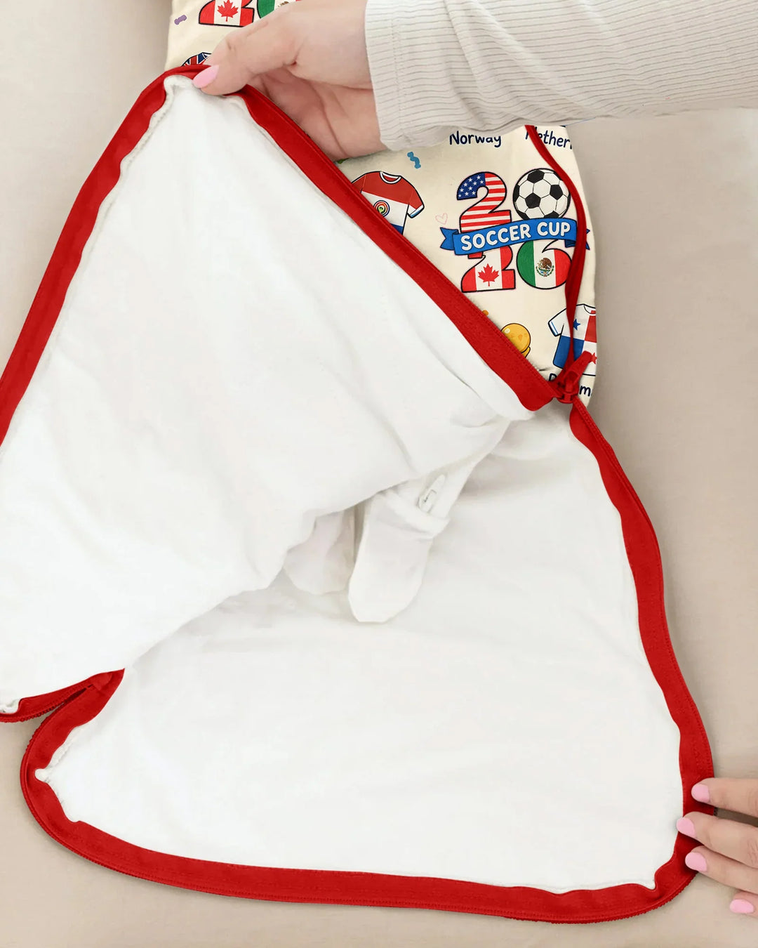 2026 Soccer World Jersey Flag Bamboo Sleep Bag