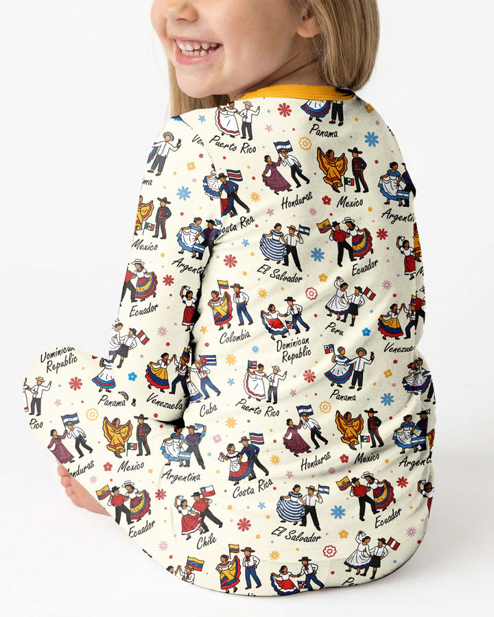 Zweiteiliges Langarm-Pyjama-Set mit Sommerfrüchten