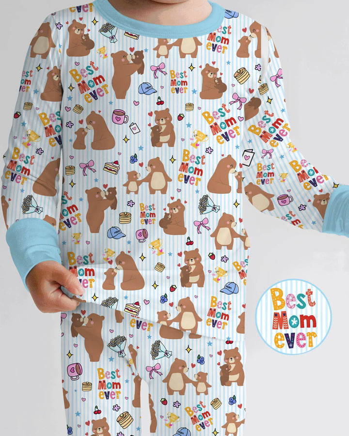 Zweiteiliges Langarm-Pyjama-Set mit Sommerfrüchten