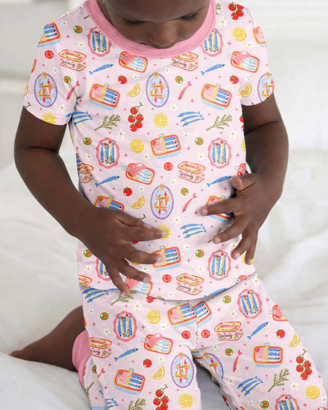 Zweiteiliges, kurzärmliges Pyjama-Set mit Marienkäfern