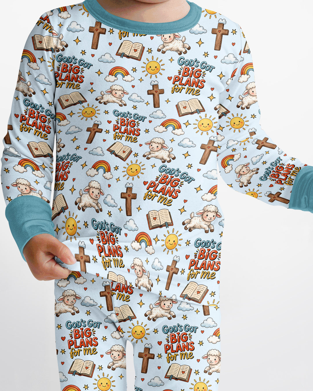 Zweiteiliges Langarm-Pyjama-Set mit Sommerfrüchten