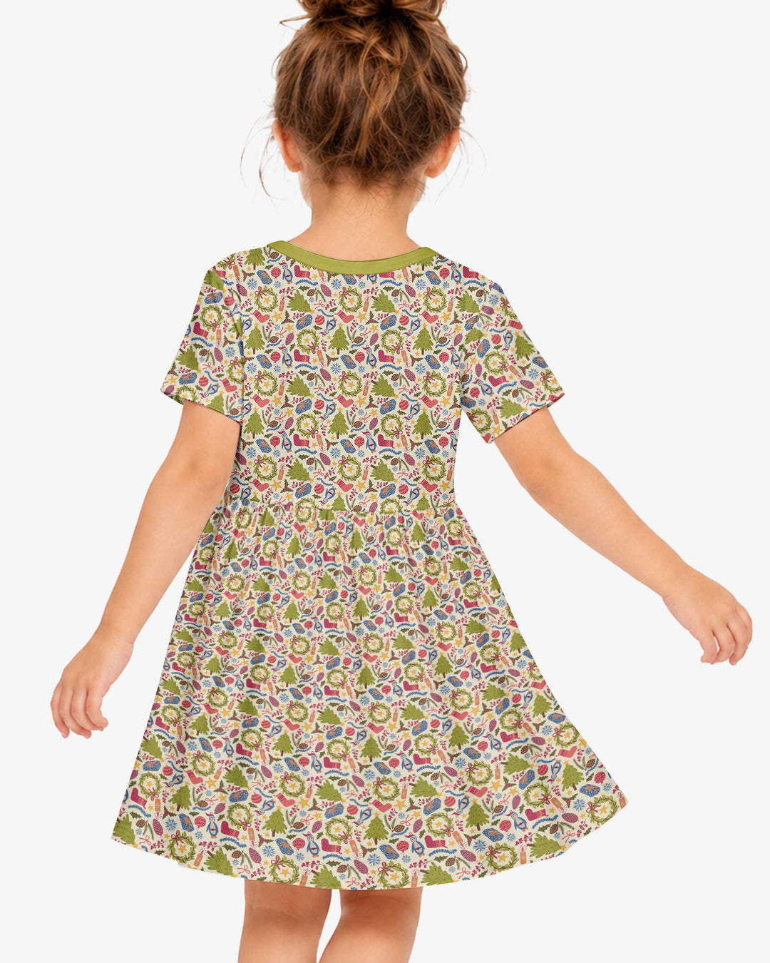 All Over Christmas Fun Bamboo Twirl Dress