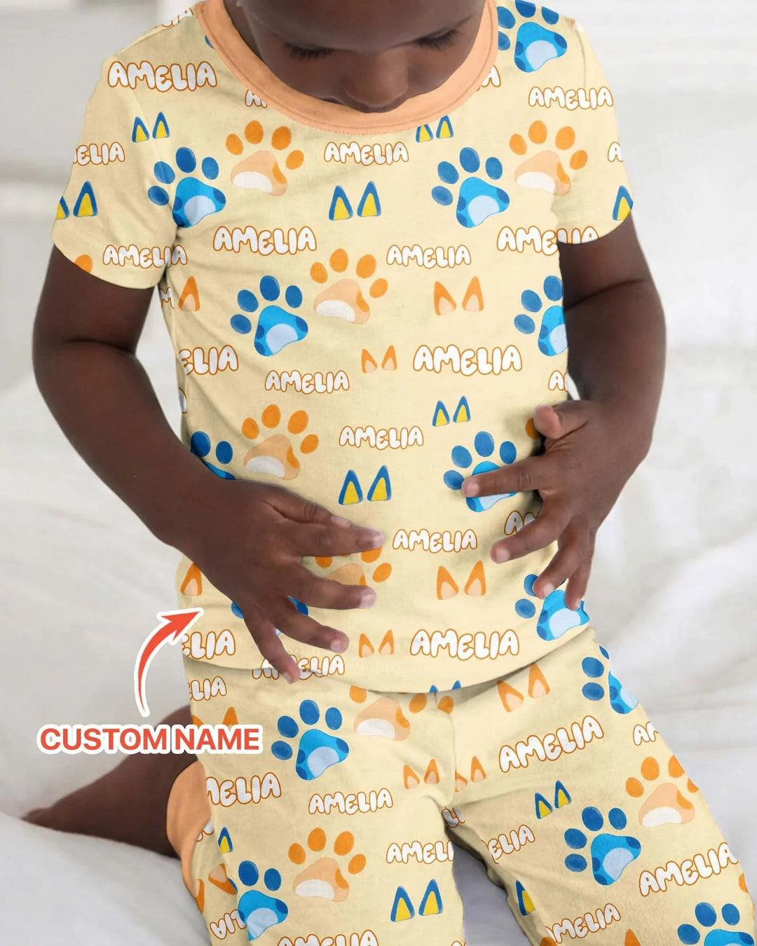 Zweiteiliges, kurzärmliges Pyjama-Set mit Marienkäfern