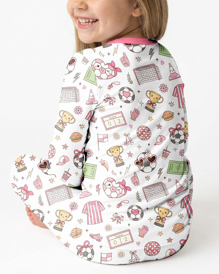 Zweiteiliges Langarm-Pyjama-Set mit Sommerfrüchten