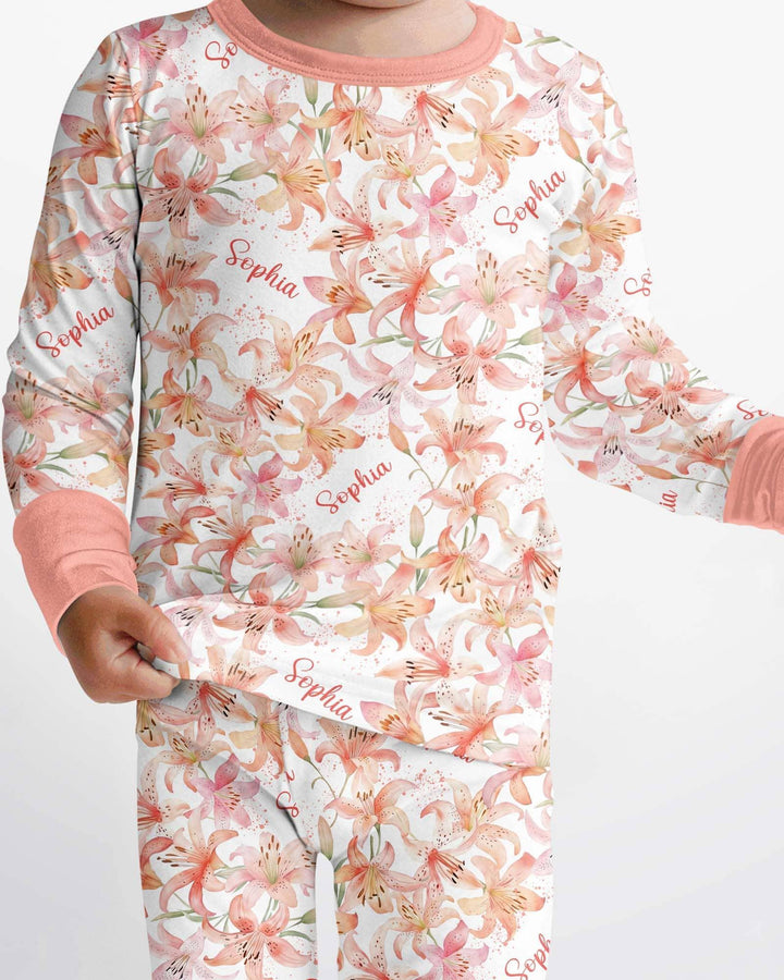 Zweiteiliges Langarm-Pyjama-Set mit Sommerfrüchten