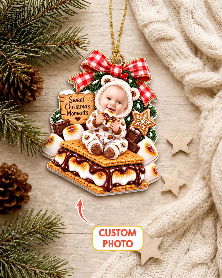 S’more Christmas Love Personalized 1-Side Photo Acrylic Ornament