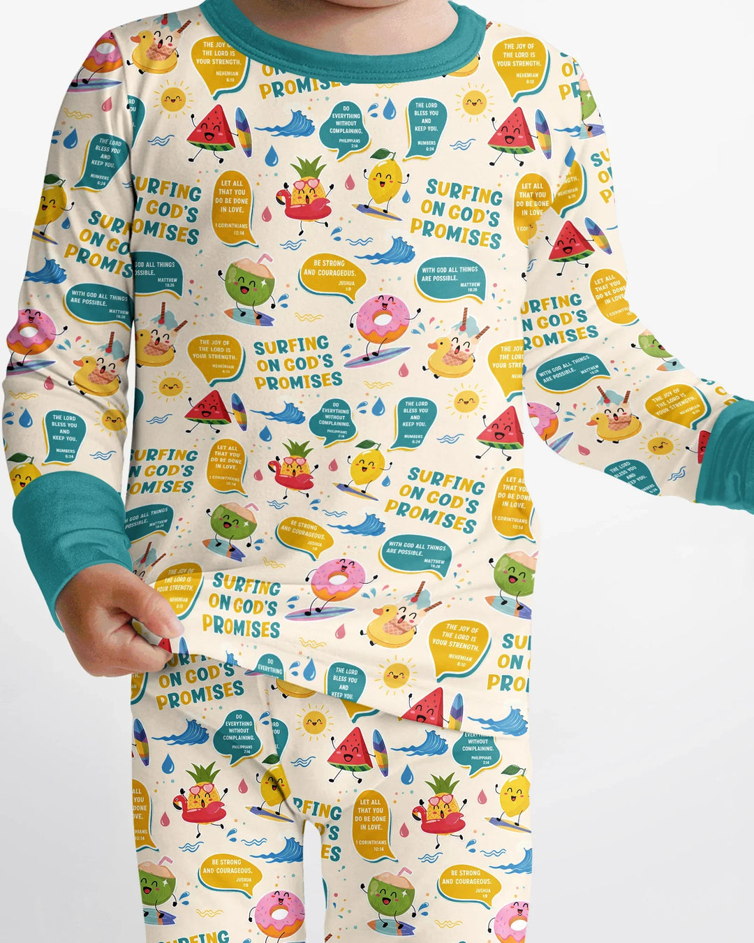 Zweiteiliges Langarm-Pyjama-Set mit Sommerfrüchten