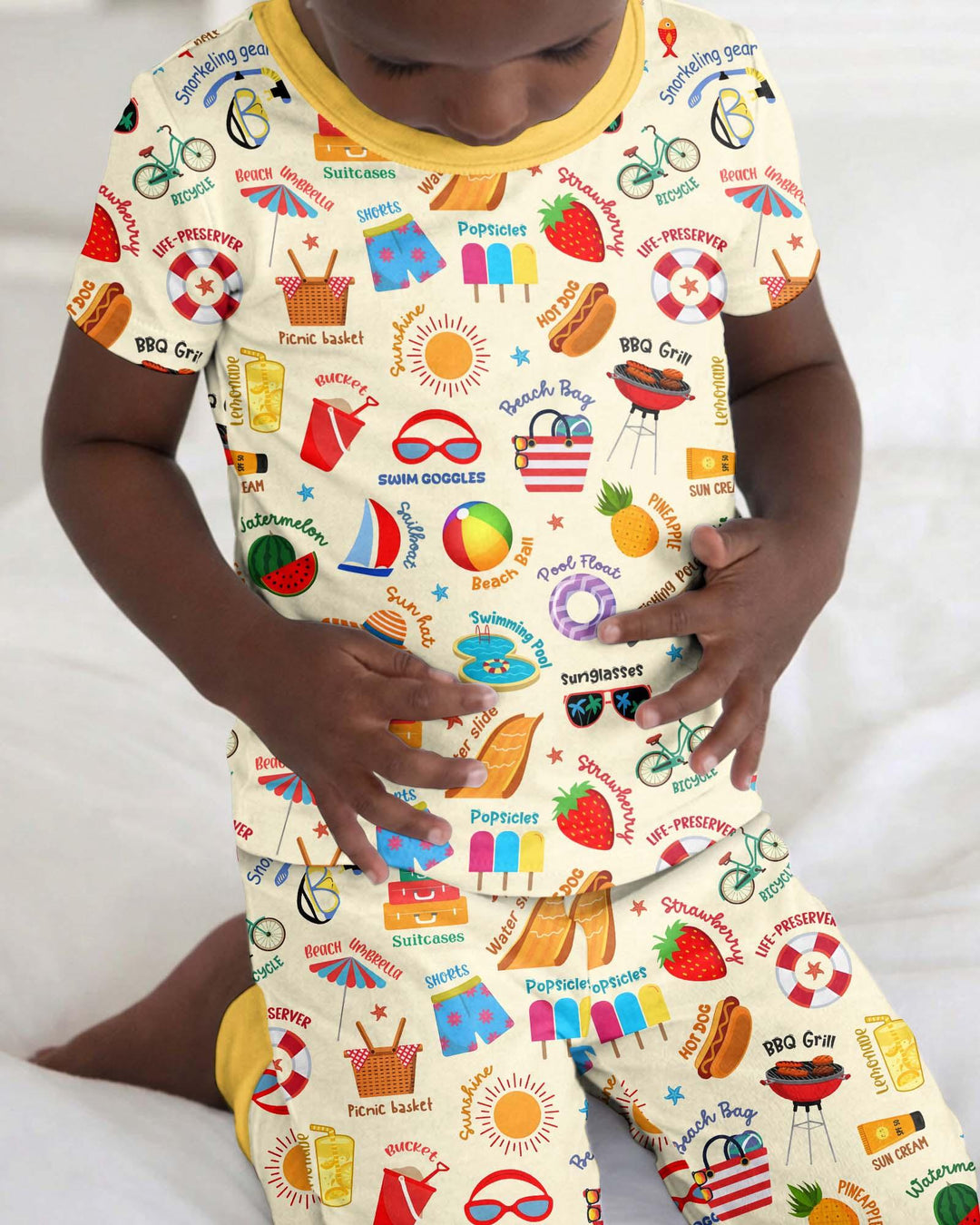 Zweiteiliges, kurzärmliges Pyjama-Set mit Marienkäfern