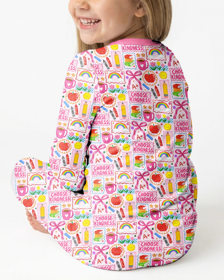 Zweiteiliges Langarm-Pyjama-Set mit Sommerfrüchten