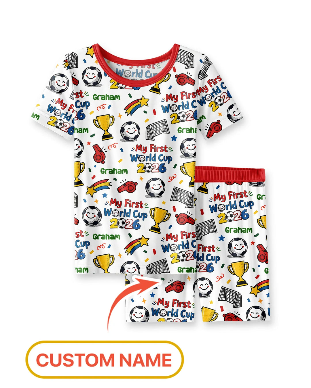 Zweiteiliges Pyjama-Set mit kurzen Ärmeln und Shorts im Sommer-Design