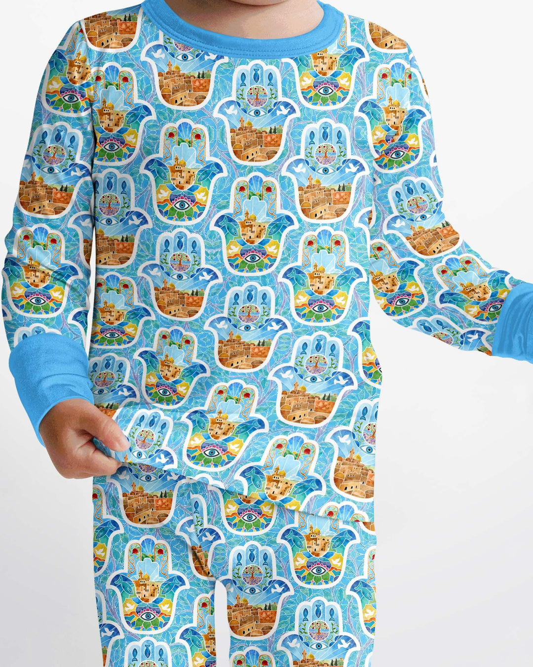 Zweiteiliges Langarm-Pyjama-Set mit Sommerfrüchten