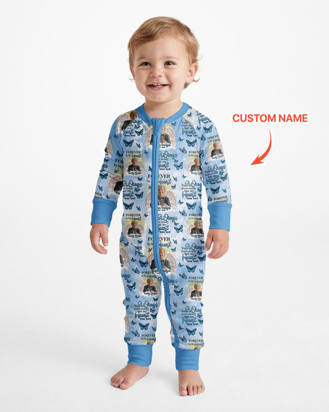 Custom Photo Forever In My Heart Family Matching Bamboo Convertible Zippy