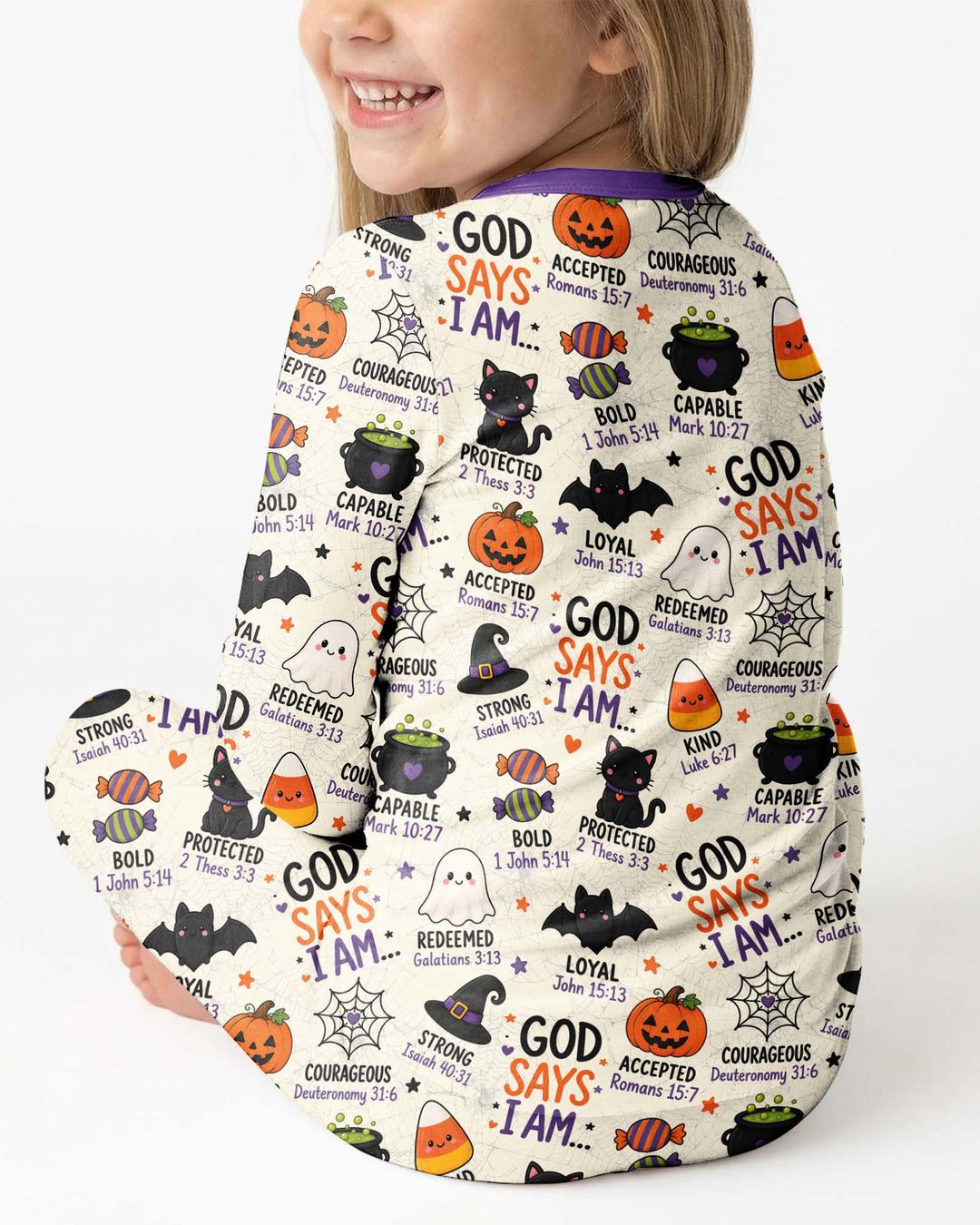 Halloween God Says I Am Bamboo Two Piece Long Sleeve Pajama Set