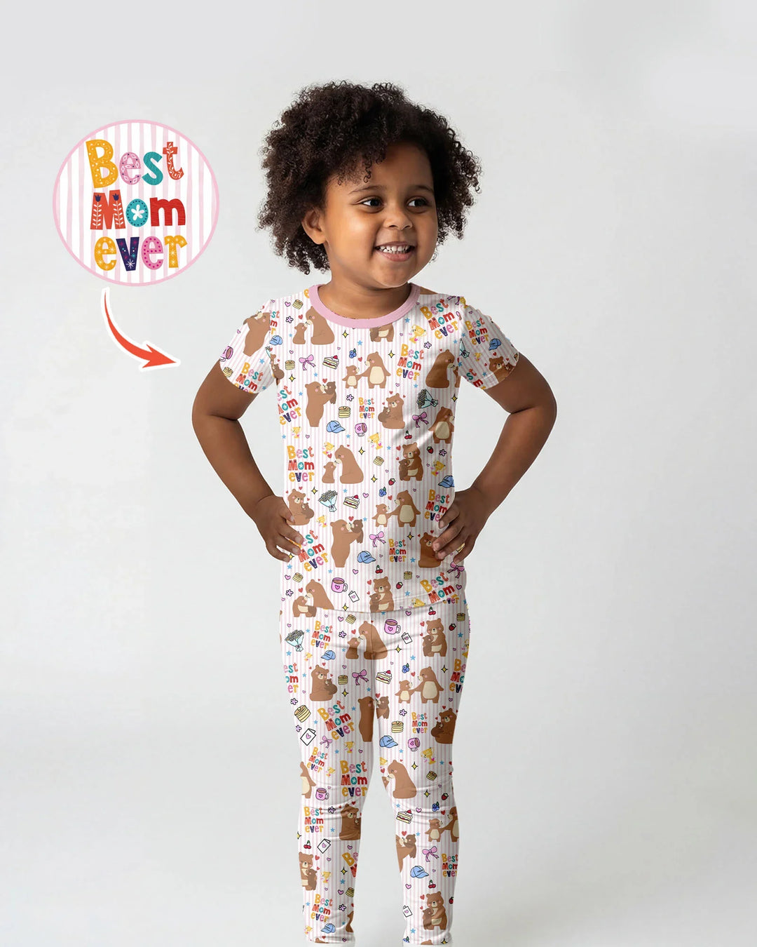 Zweiteiliges, kurzärmliges Pyjama-Set mit Marienkäfern