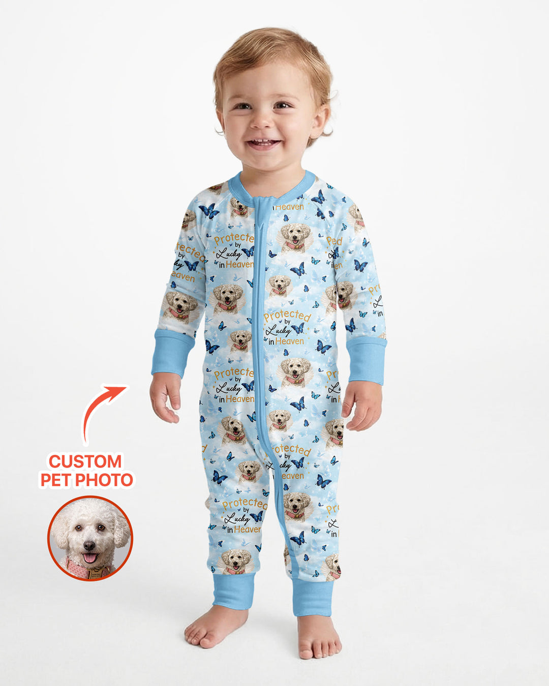 Gerippte Babykleidung mit individuellem Foto - Weich &amp; Skizzenhaft