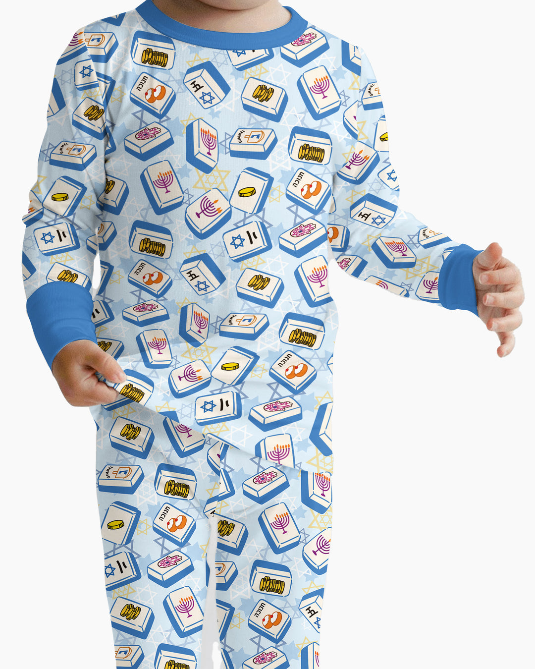 Hanukkah Mahjong Club Bamboo Two Piece Long Sleeve Pajama Set