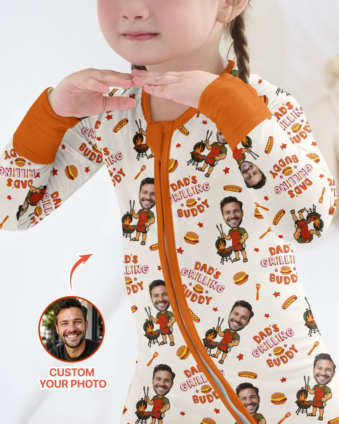 Gerippte Babykleidung mit individuellem Foto - Weich &amp; Skizzenhaft