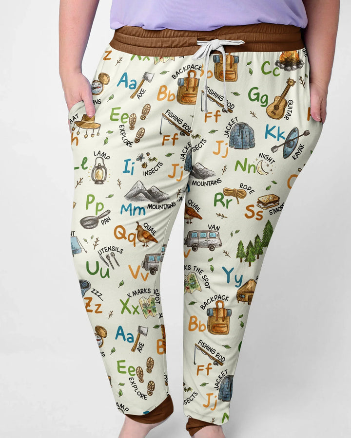 Adventure Alphabet ABCs Summer Camp Bamboo Women Pajama Set
