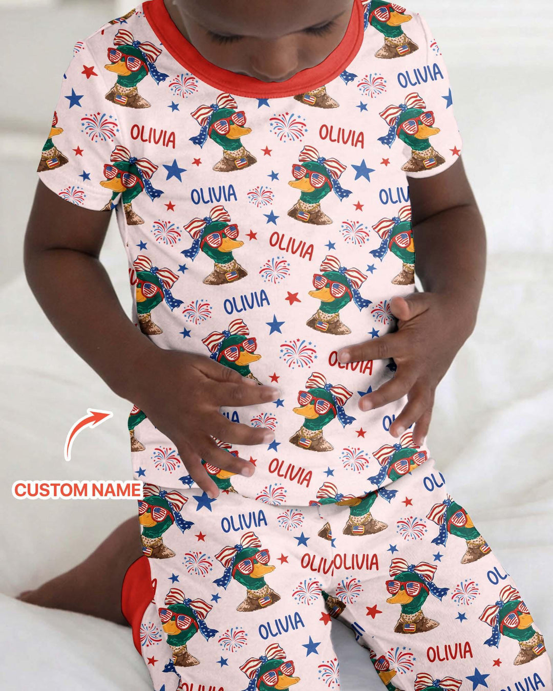 Zweiteiliges, kurzärmliges Pyjama-Set mit Marienkäfern